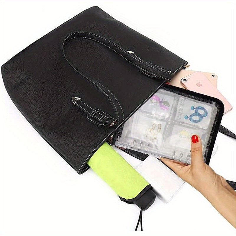 1Set High Capacity Travel Jewelry Storage Box - Contains One Storage Book, Fifty Small Bags And Twenty Large Bags. A Variety of Colors to Choose From, Transparent Multi-Grid Storage, Suitable for Earrings, Necklaces, Rings - Portable Storage Bag,