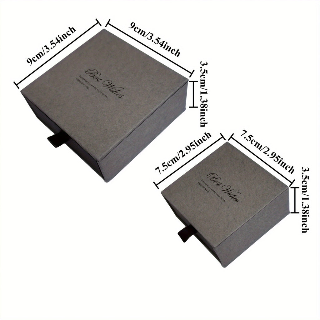 12pcs Gray Fashion Drawer Jewelry Box, Simple And Elegant Jewelry Box, Hard Paper Material, Can Store Rings, Earrings, Necklaces, Earrings - Suitable for Jewelry Display Box, Gift Box, Valentine'S Day Birthday Gift