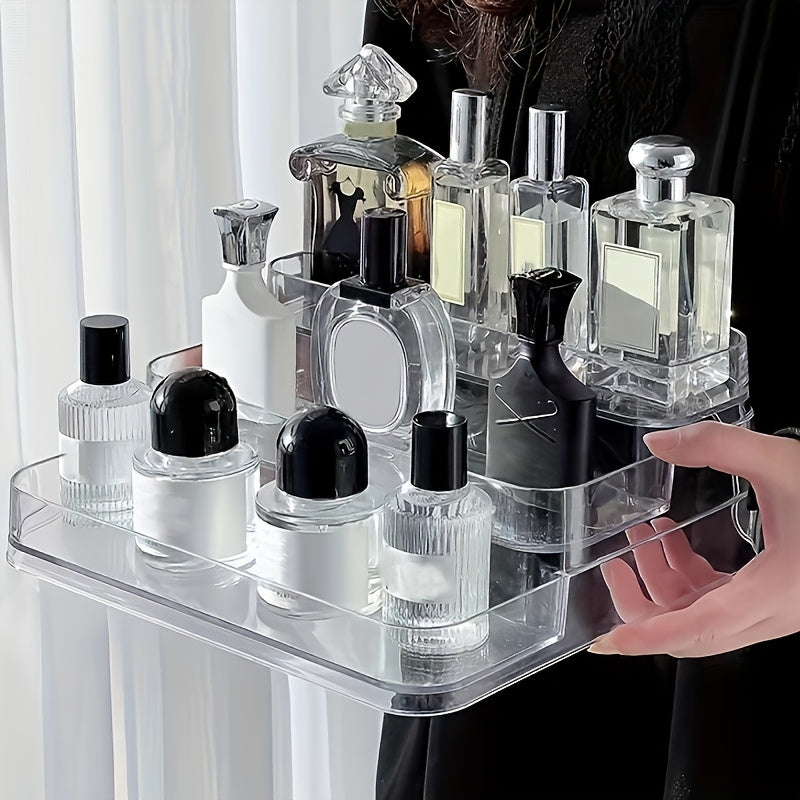 Versatile 3-Tier Clear Plastic Storage Box - Ideal for Organizing Jewelry, Cosmetics, Perfumes & Office Supplies | Sleek, Portable Design for Desktop Display, Jewelry Organizer Storage, Jewelry Boxes