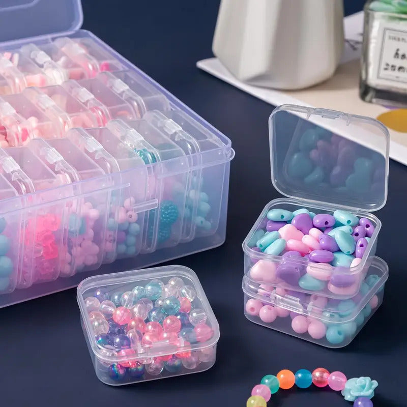 30-Compartment Durable Plastic Storage Box with Removable Trays & Clear Lid - Transparent Organizer for Beads, Jewelry, Small Items - Dustproof & Scratch-Resistant, Space-Saving Rectangular Case with Smooth Edges, Home & Craft Organization Solution,