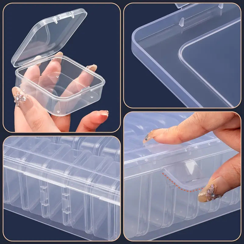 30-Compartment Durable Plastic Storage Box with Removable Trays & Clear Lid - Transparent Organizer for Beads, Jewelry, Small Items - Dustproof & Scratch-Resistant, Space-Saving Rectangular Case with Smooth Edges, Home & Craft Organization Solution,