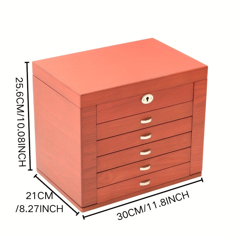 Wooden Jewelry Boxes For Women, 6-Layer Vintage Jewelry Box Wood, Wooden Jewelry Organizer For Storage Jewelry