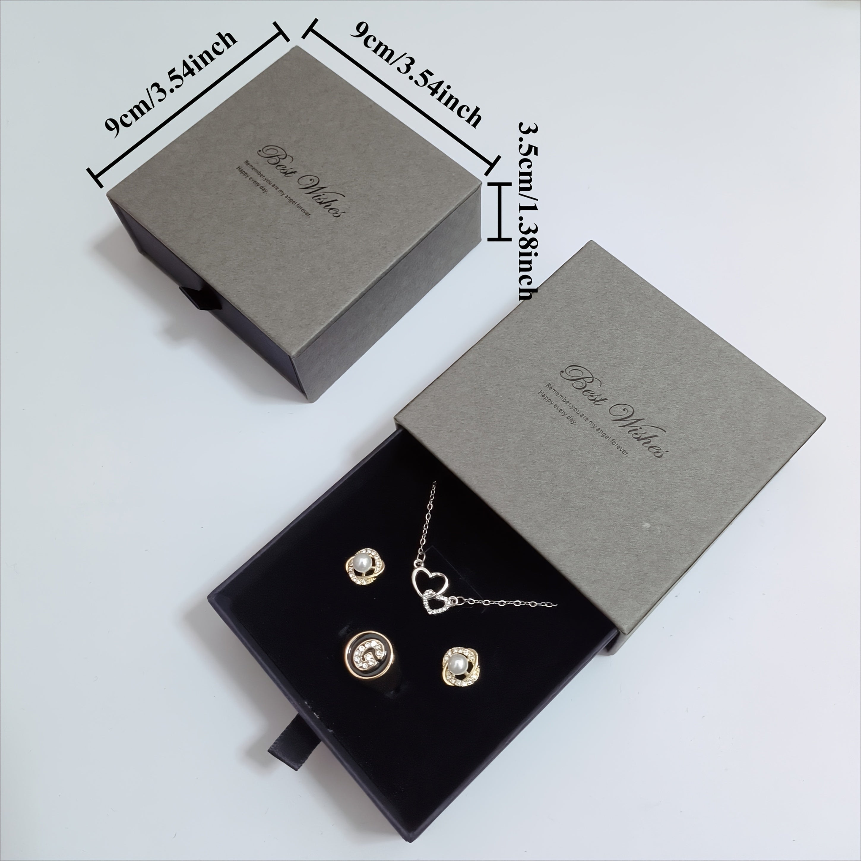 12pcs Gray Fashion Drawer Jewelry Box, Simple And Elegant Jewelry Box, Hard Paper Material, Can Store Rings, Earrings, Necklaces, Earrings - Suitable for Jewelry Display Box, Gift Box, Valentine'S Day Birthday Gift