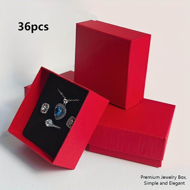 36pcs New Stylish High-End Jewelry Box, Perfect for Displaying Necklaces, Pendants, Earrings, Rings, Studs, and Earrings, Ideal Gift Packaging for Proposals, Weddings, Anniversaries, Girlfriends' Birthdays, or Mother's Day Presents