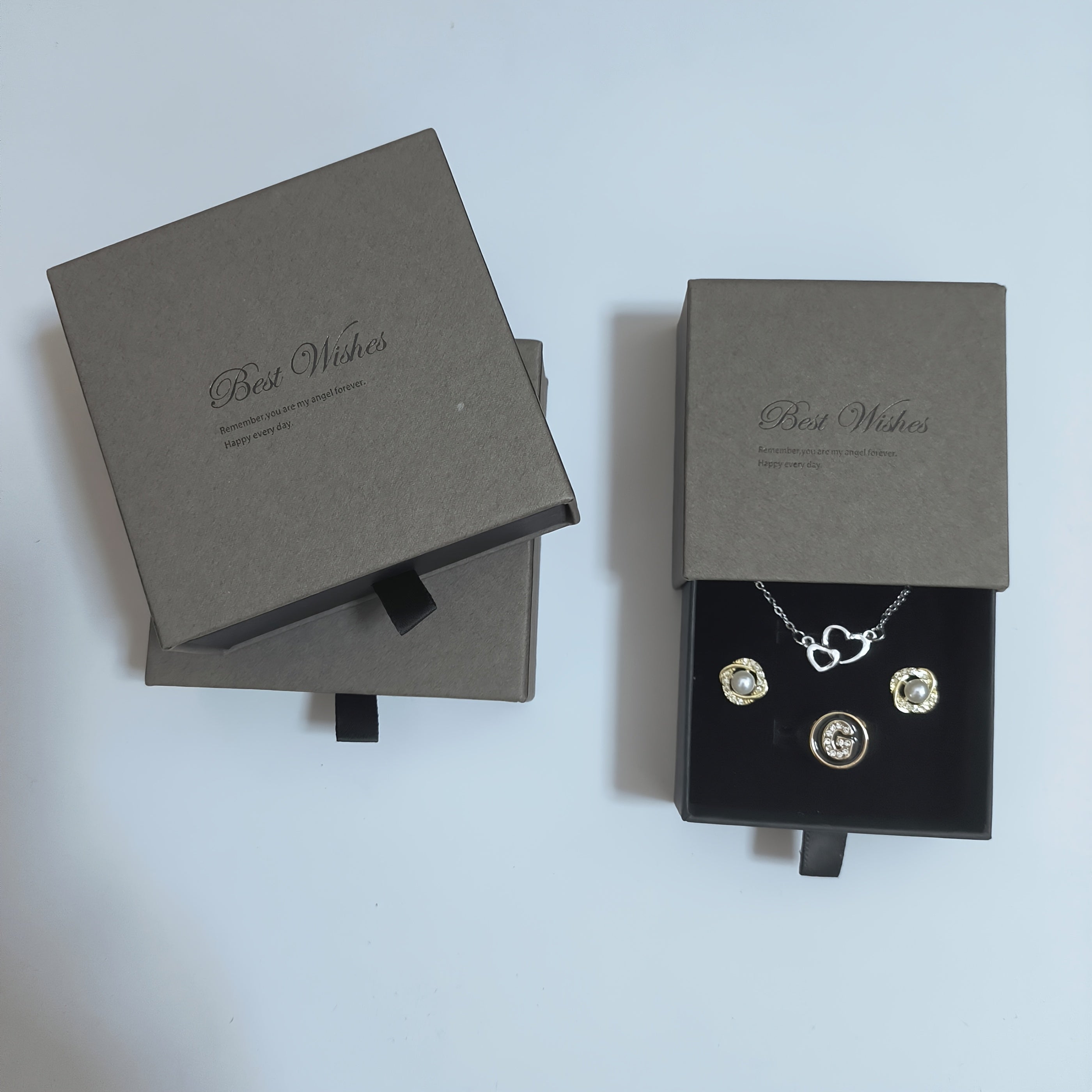 12pcs Gray Fashion Drawer Jewelry Box, Simple And Elegant Jewelry Box, Hard Paper Material, Can Store Rings, Earrings, Necklaces, Earrings - Suitable for Jewelry Display Box, Gift Box, Valentine'S Day Birthday Gift
