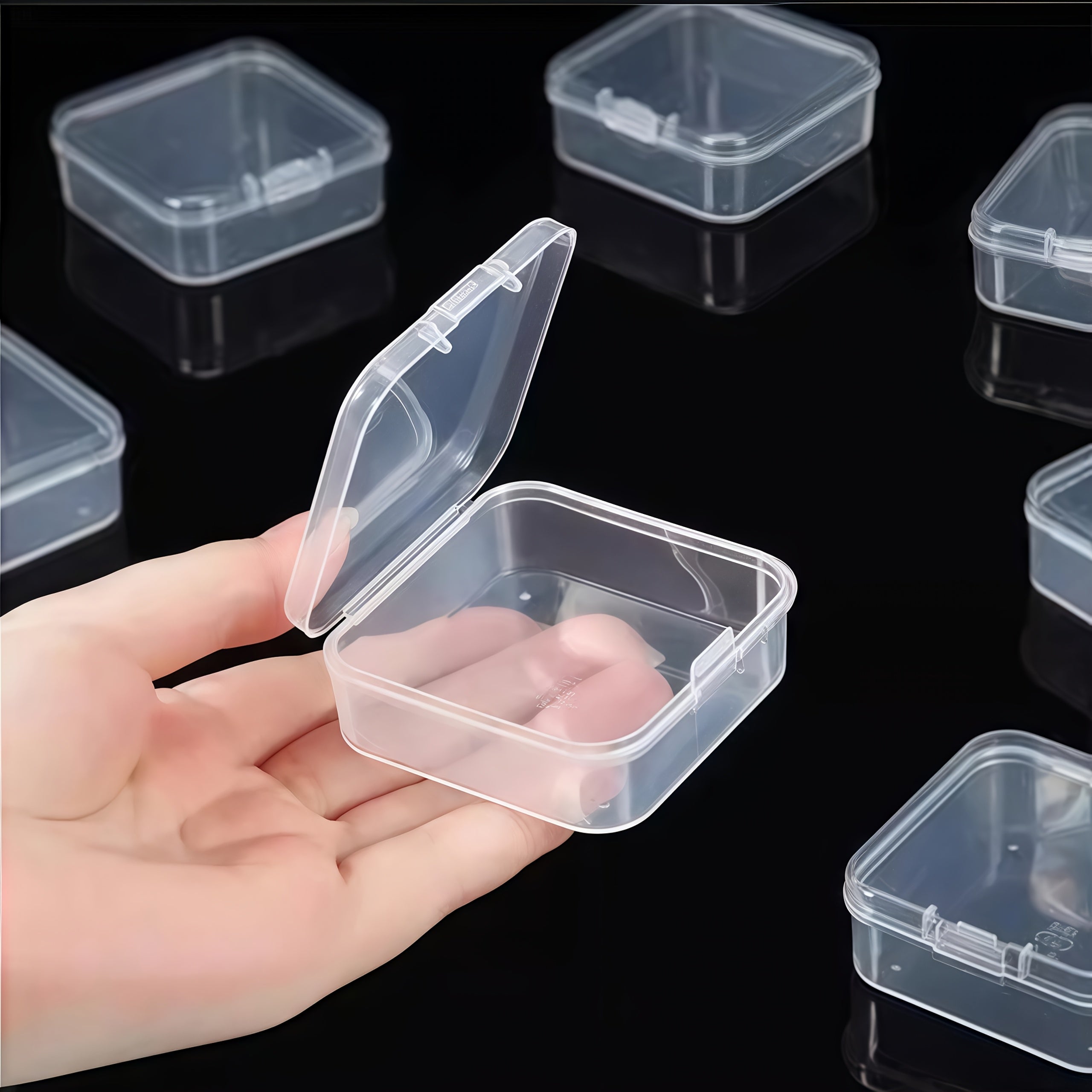 31pcs Set: 1 Large Box + 30 Small Transparent Plastic Storage Containers with Lids - Bead Organizer Case for DIY Jewelry Making, Nail Art & Bracelet Crafting Supplies – Perfect Valentine's Day Gift and Women’s/Girls’ Present