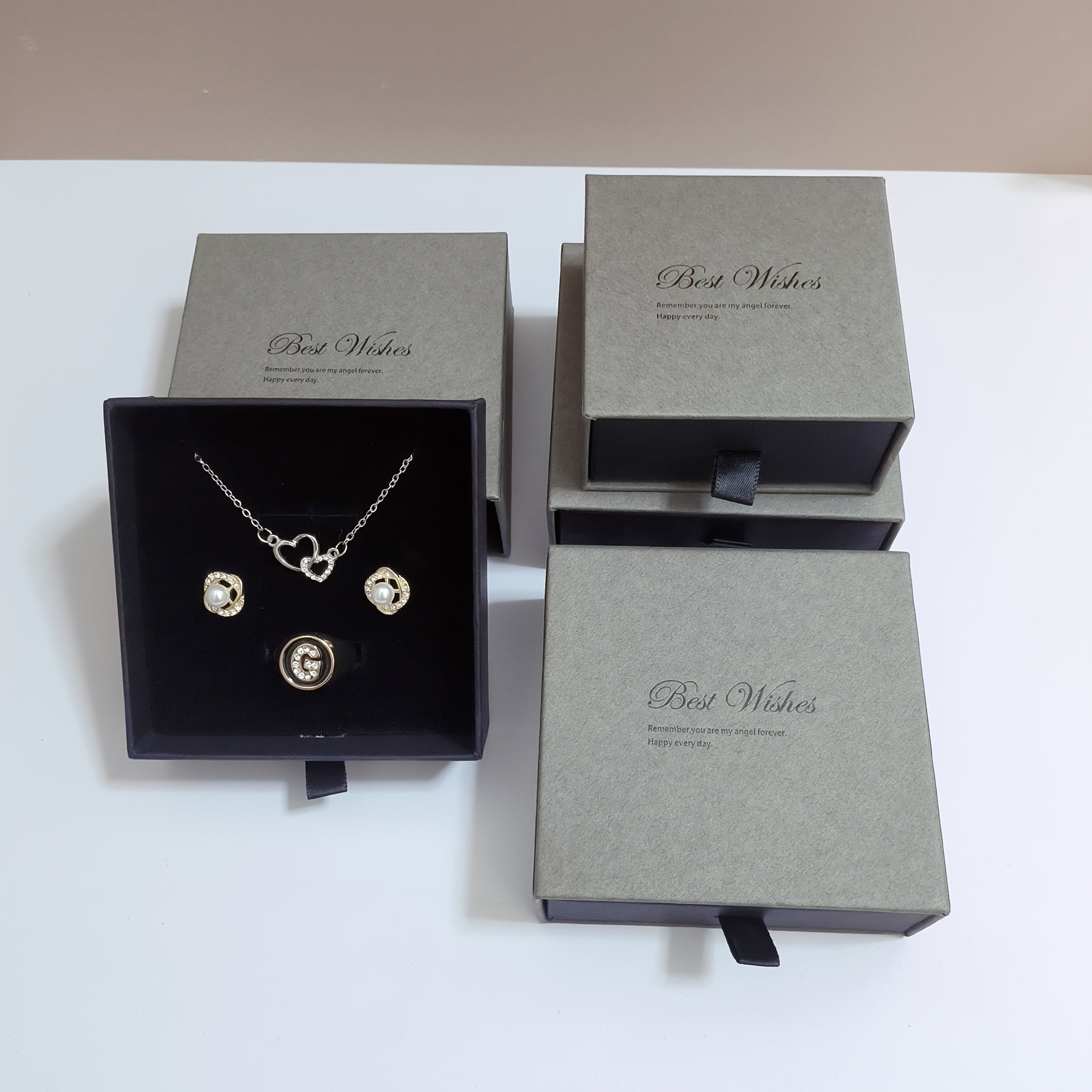 12pcs Gray Fashion Drawer Jewelry Box, Simple And Elegant Jewelry Box, Hard Paper Material, Can Store Rings, Earrings, Necklaces, Earrings - Suitable for Jewelry Display Box, Gift Box, Valentine'S Day Birthday Gift