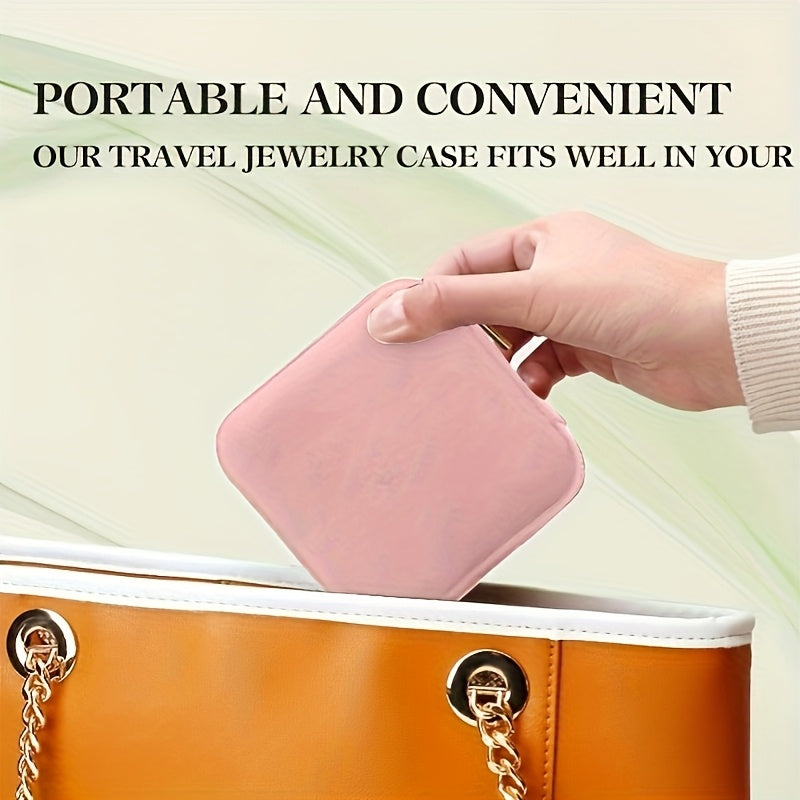 3 Fresh Colors 15pcs PU leather high-quality mini portable jewelry travel box, small jewelry storage box, large capacity suitable for rings, earrings, pendants, watches, necklaces, lipstick storage boxes, Jewelry Boxes