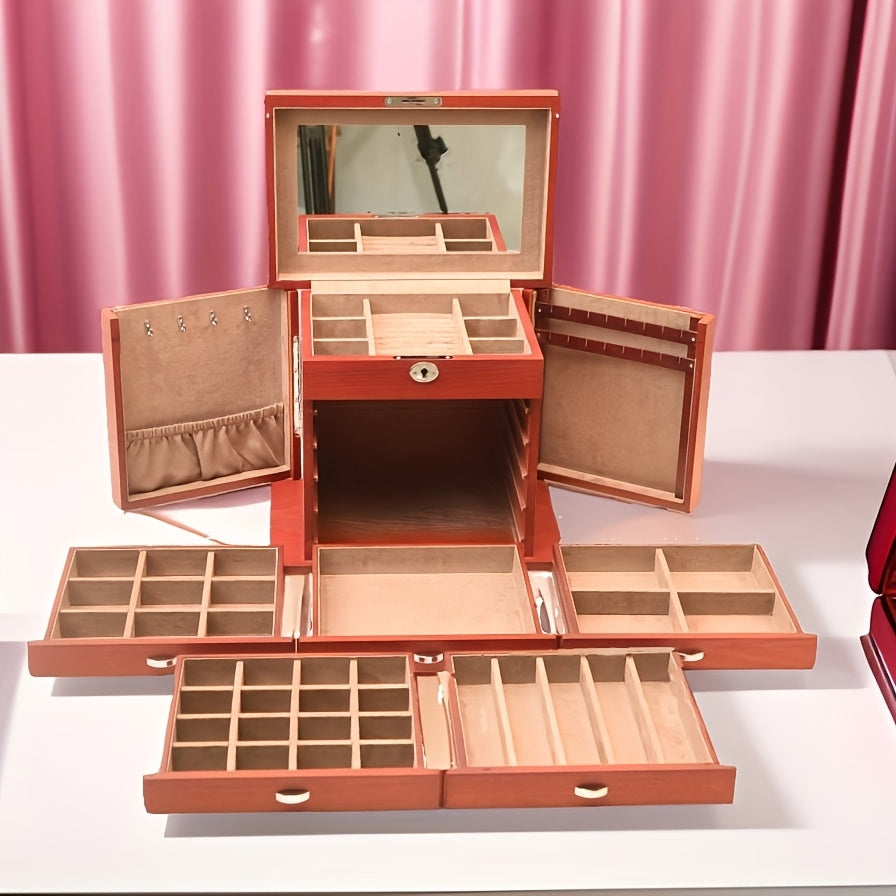 Wooden Jewelry Boxes For Women, 6-Layer Vintage Jewelry Box Wood, Wooden Jewelry Organizer For Storage Jewelry