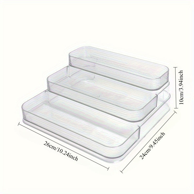 Versatile 3-Tier Clear Plastic Storage Box - Ideal for Organizing Jewelry, Cosmetics, Perfumes & Office Supplies | Sleek, Portable Design for Desktop Display, Jewelry Organizer Storage, Jewelry Boxes