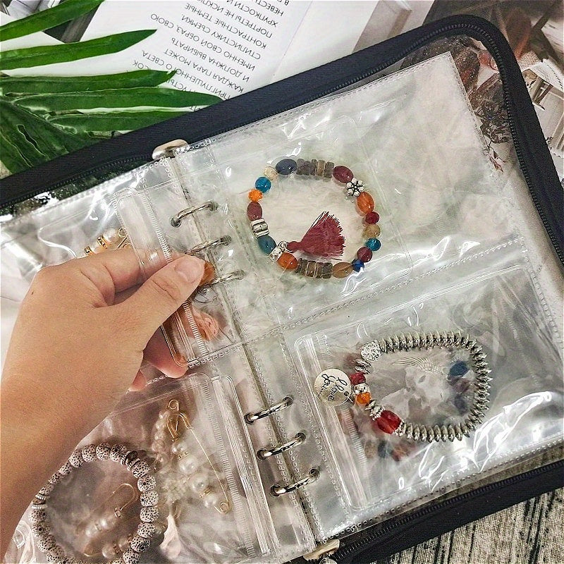 1Set High Capacity Travel Jewelry Storage Box - Contains One Storage Book, Fifty Small Bags And Twenty Large Bags. A Variety of Colors to Choose From, Transparent Multi-Grid Storage, Suitable for Earrings, Necklaces, Rings - Portable Storage Bag,