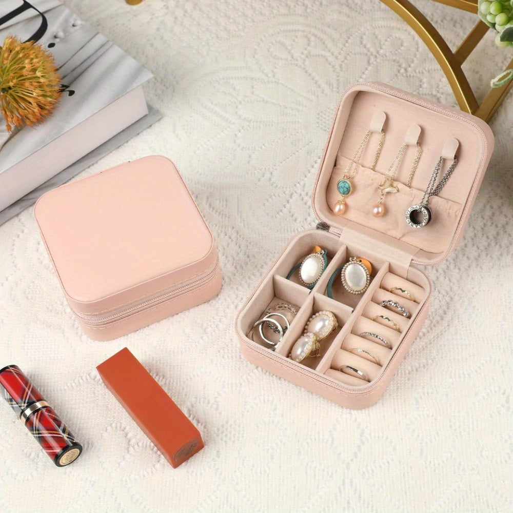 12/8pcs Travel Jewelry Organizer Case - Mini Faux Leather Jewelry Boxes with Multiple Compartments for Rings, Earrings, Necklaces - Valentine'S Day, Mother'S Day, Christmas, Graduation Gift for Women, Jewelry Gift Box, Jewelry Boxes