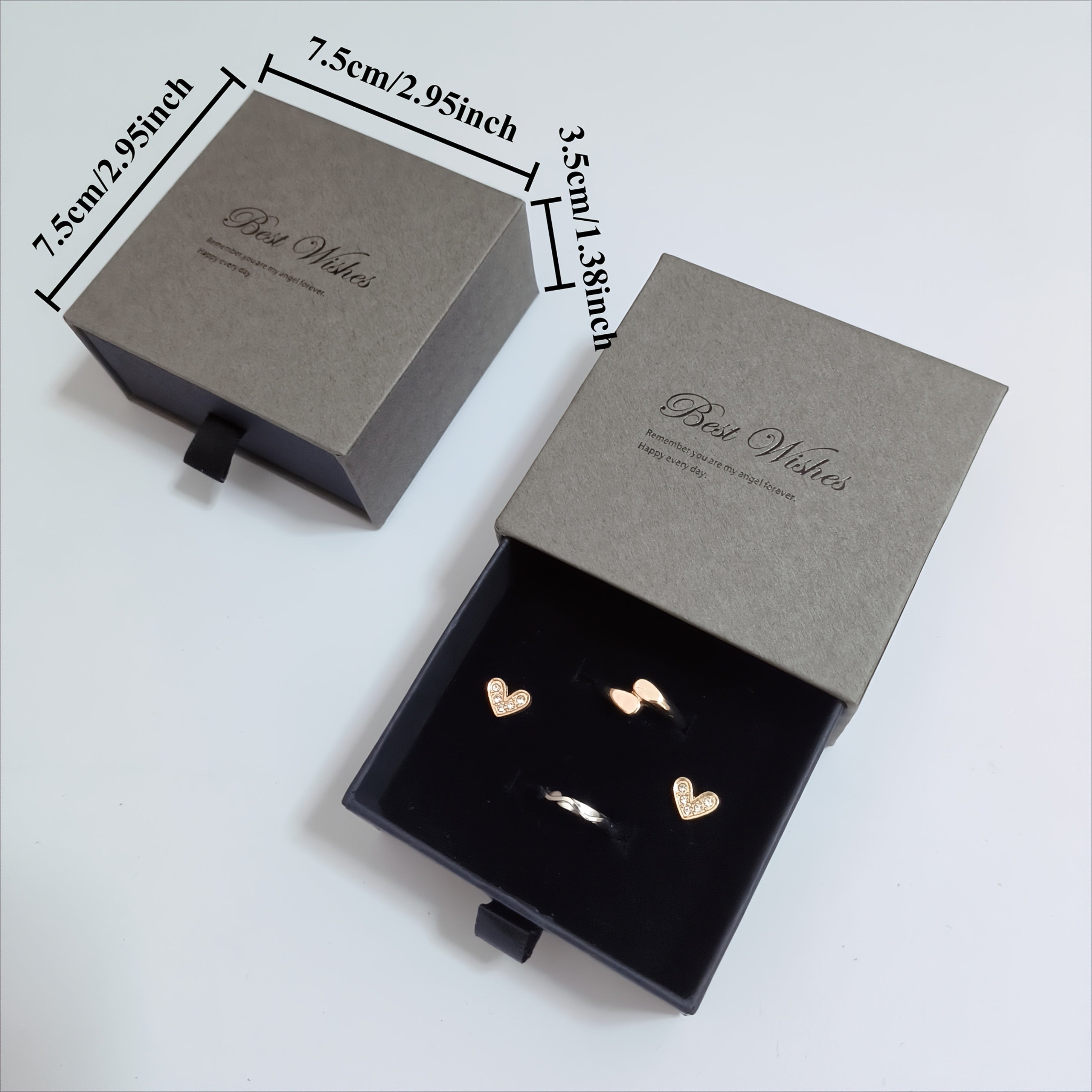 12pcs Gray Fashion Drawer Jewelry Box, Simple And Elegant Jewelry Box, Hard Paper Material, Can Store Rings, Earrings, Necklaces, Earrings - Suitable for Jewelry Display Box, Gift Box, Valentine'S Day Birthday Gift